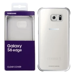 Etui na telefon Samsung Galaxy S6 edge Clear Cover - transparentne ze srebrną ramką
