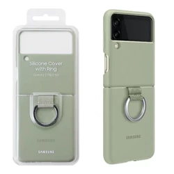 Etui na telefon Samsung Galaxy Z Flip3 5G Silicone Cover with Ring - oliwkowe