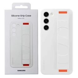 Etui z paskiem na telefon Samsung Galaxy S23 Plus Silicone Grip Case - białe