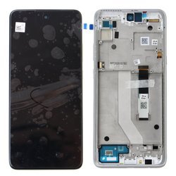 Motorola Moto G 5G wyświetlacz LCD z ramką  - srebrny (Frosted Silver)