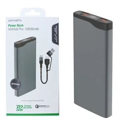 Powerbank 4smarts VoltHub Pro 10000 mAh + kabel USB-C - stalowy (Gunmetal)