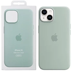 Silikonowe etui Apple iPhone 14 Silicone Case MagSafe - zielone (Succulent)