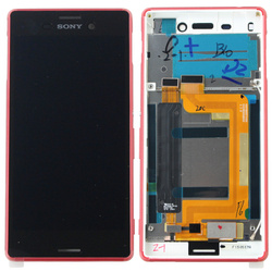 Sony Xperia M4 Aqua wyświetlacz LCD z ramką - czerwony
