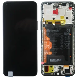Wyświetlacz LCD z ramką i baterią do Huawei Nova 8i - czarny