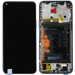 Wyświetlacz LCD z ramką i baterią do Huawei Nova 8i - srebrny
