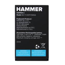 myPhone Hammer 3/ 3+ oryginalna bateria BS-17 - 2000 mAh
